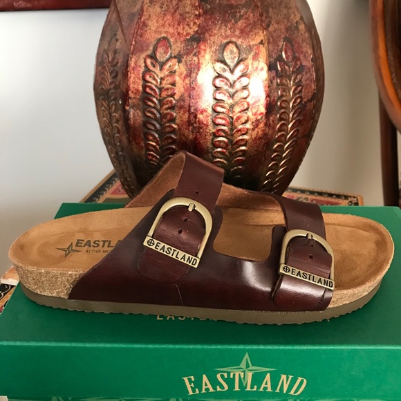 Eastland Double Strap Leather Slide Sandals - Picture 2 of 7